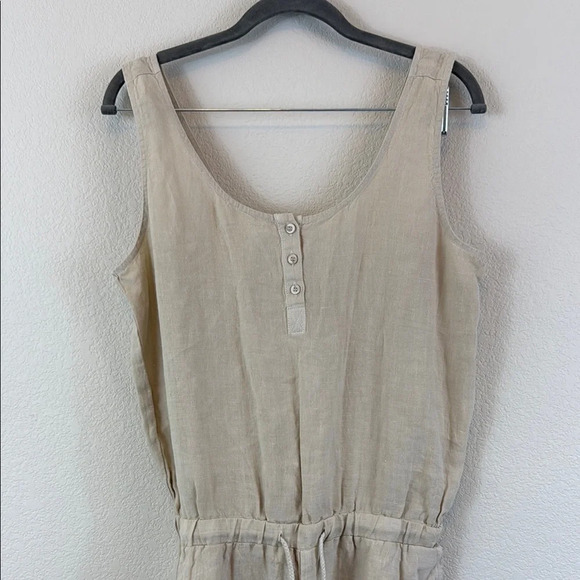 Cloth & Stone 100% Linen Beige Sleeveless Jumpsuit Small - Picture 3 of 9